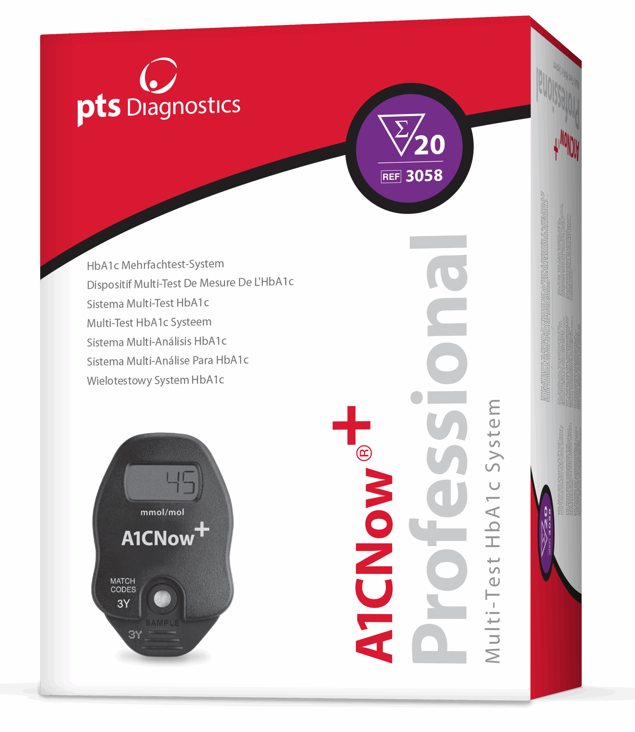 3058 Box, A1CNow+ 20ct, mmol, IFCC, LF